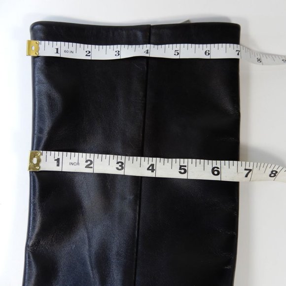 REISS Hoxton Leather Knee High Heels BOOTS US 38 7 Black Point Toe Zip NEW - Picture 14 of 14